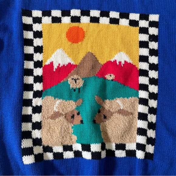 Vintage BONZO Handmade In New Zealand Pure Wool Sweater Knit Sheep NWT - Picture 6 of 10